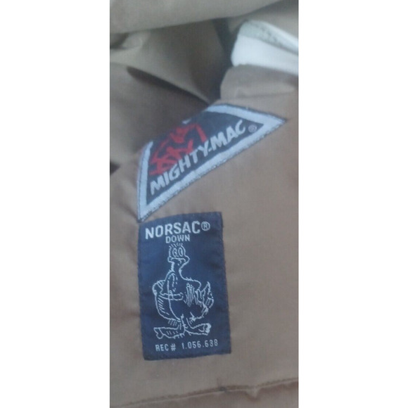 Vintage MIGHTY MAC Ivory Long Goose Down Trench coat Mens Large Winter Overcoat - Picture 10 of 12